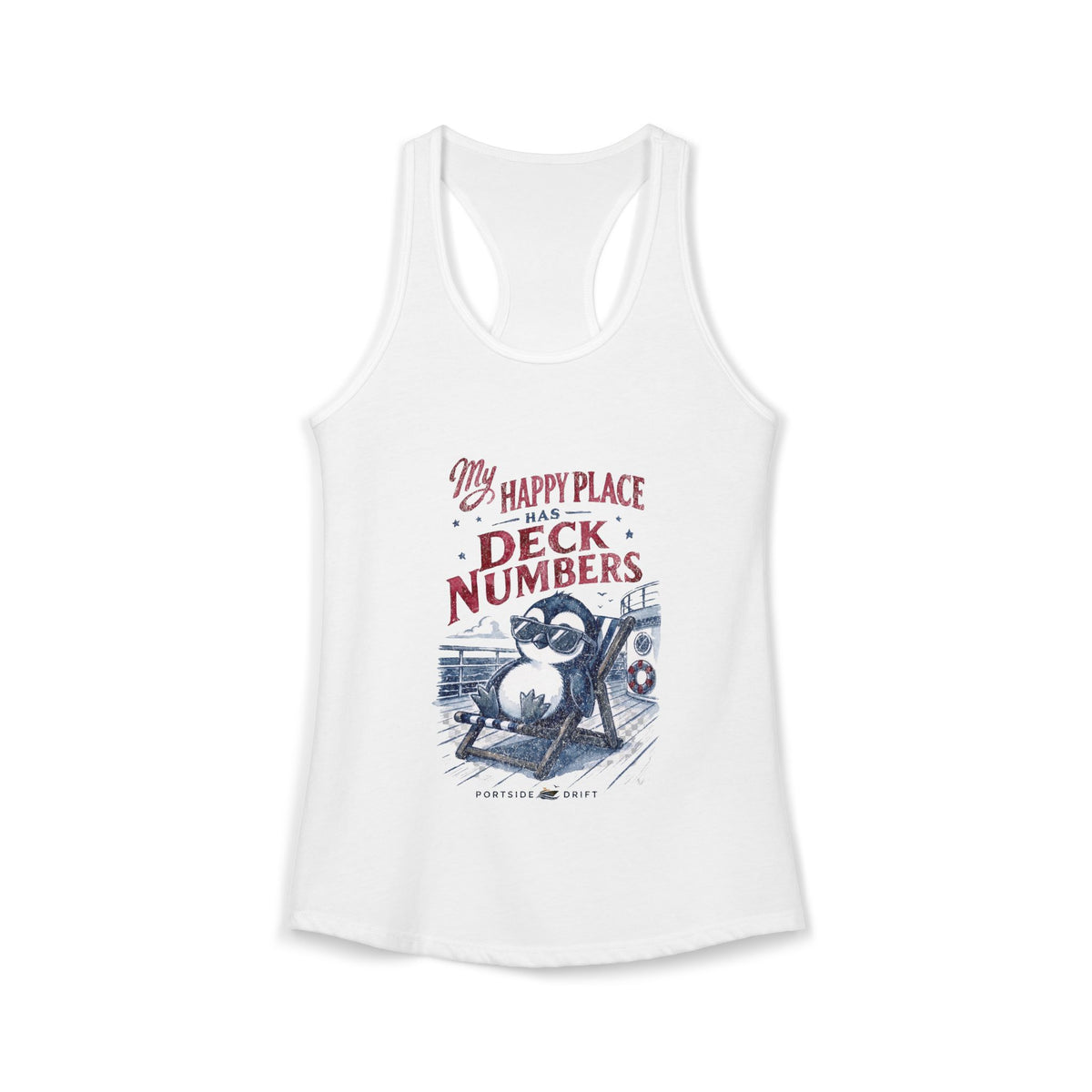 Racerback Tank - My Happy Place has Deck Numbers