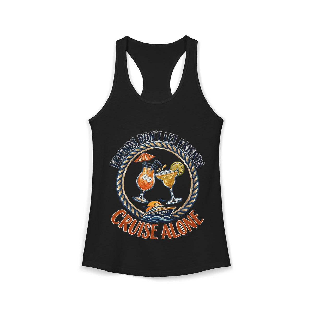 Racerback Tank - Friends don't let Friends Cruise Alone