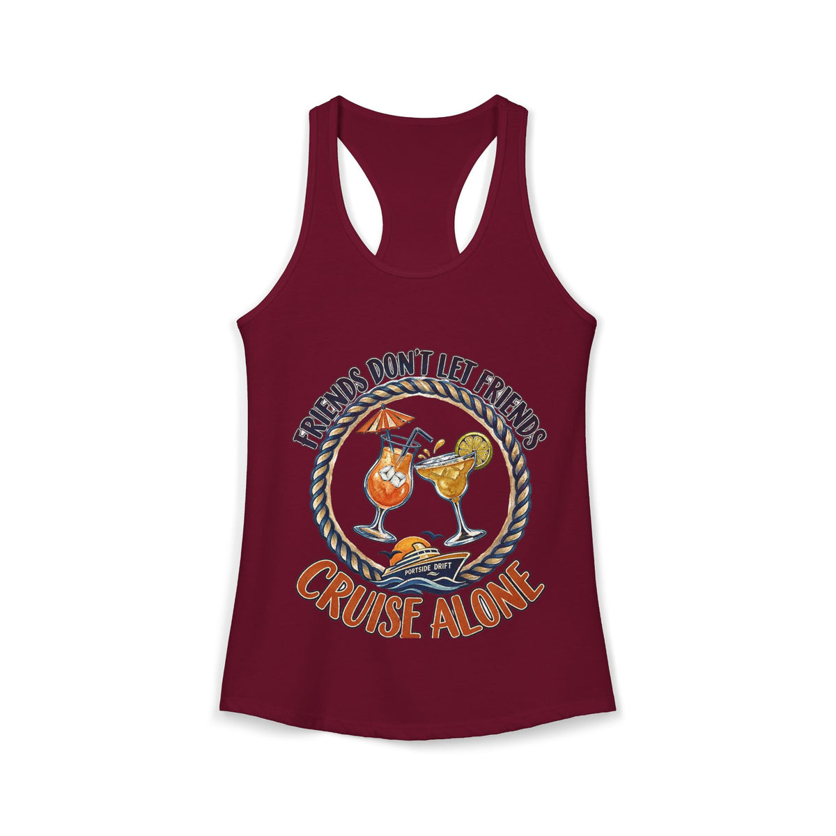 Racerback Tank - Friends don't let Friends Cruise Alone