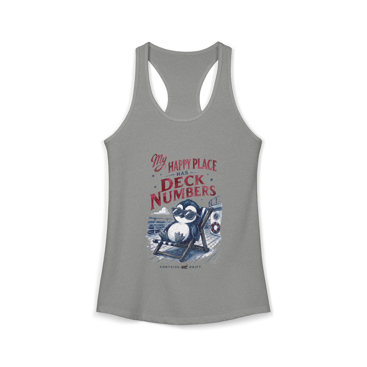 Racerback Tank - My Happy Place has Deck Numbers