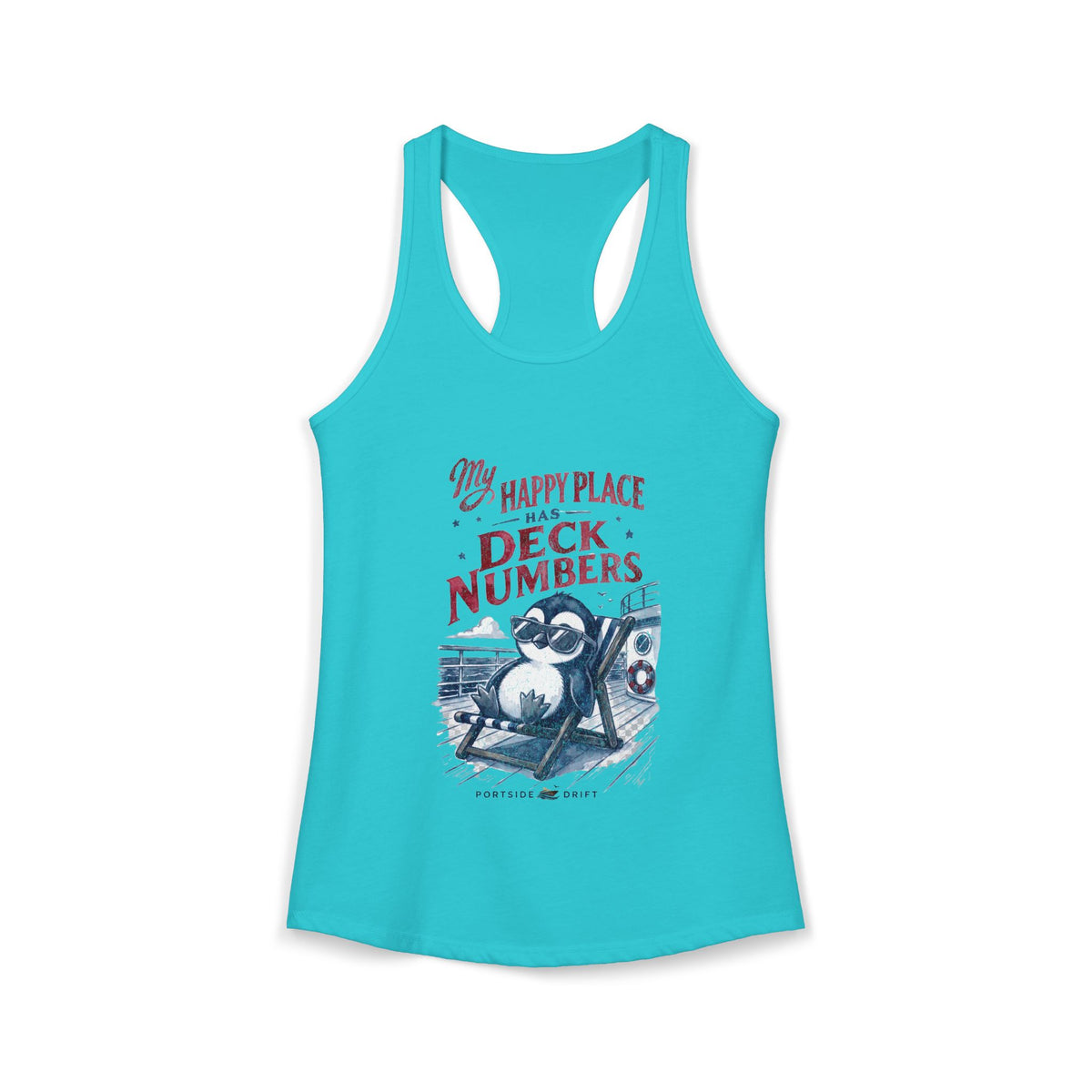 Racerback Tank - My Happy Place has Deck Numbers