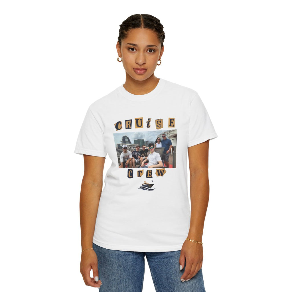 Personalized Cruise Crew Photo Shirt, Custom Picture T-Shirt, Family Cruise Keepsakerment-Dyed T-shirt
