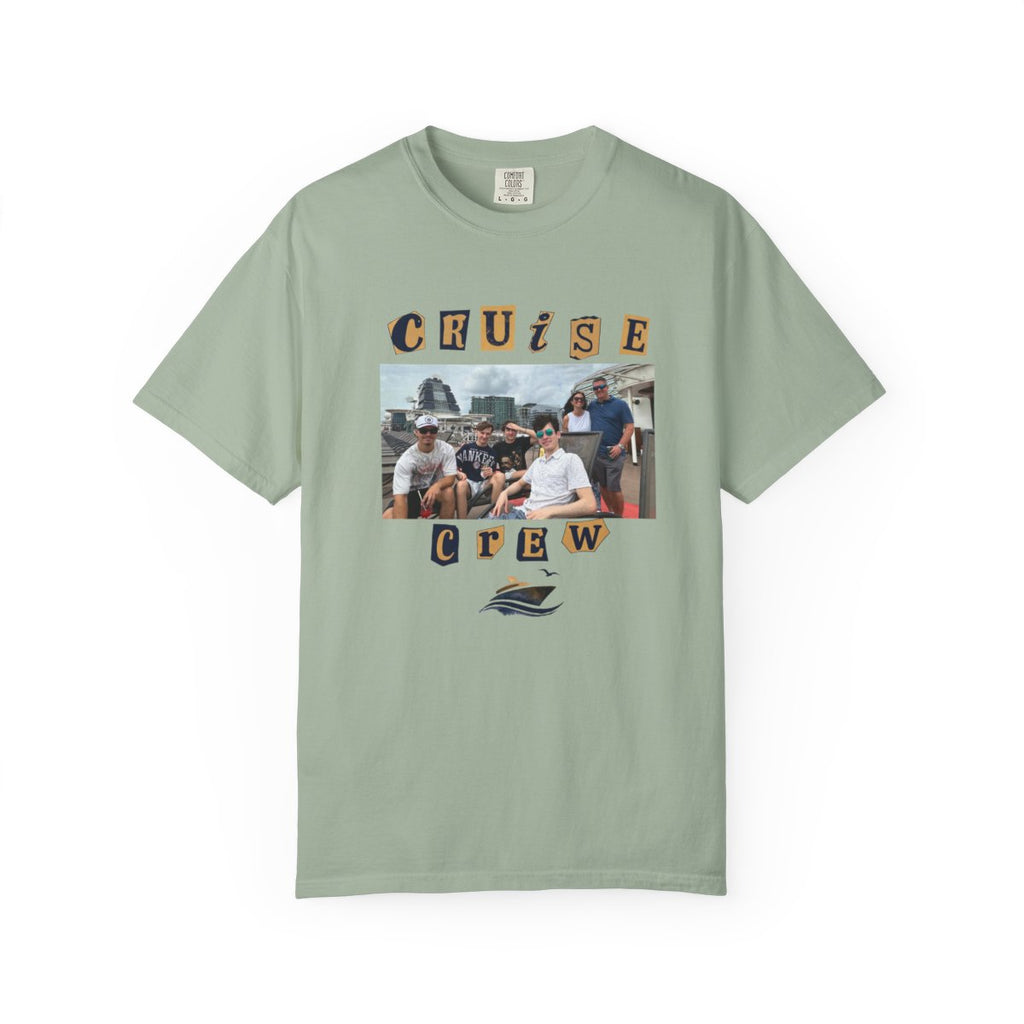 Personalized Cruise Crew Photo Shirt, Custom Picture T-Shirt, Family Cruise Keepsakerment-Dyed T-shirt