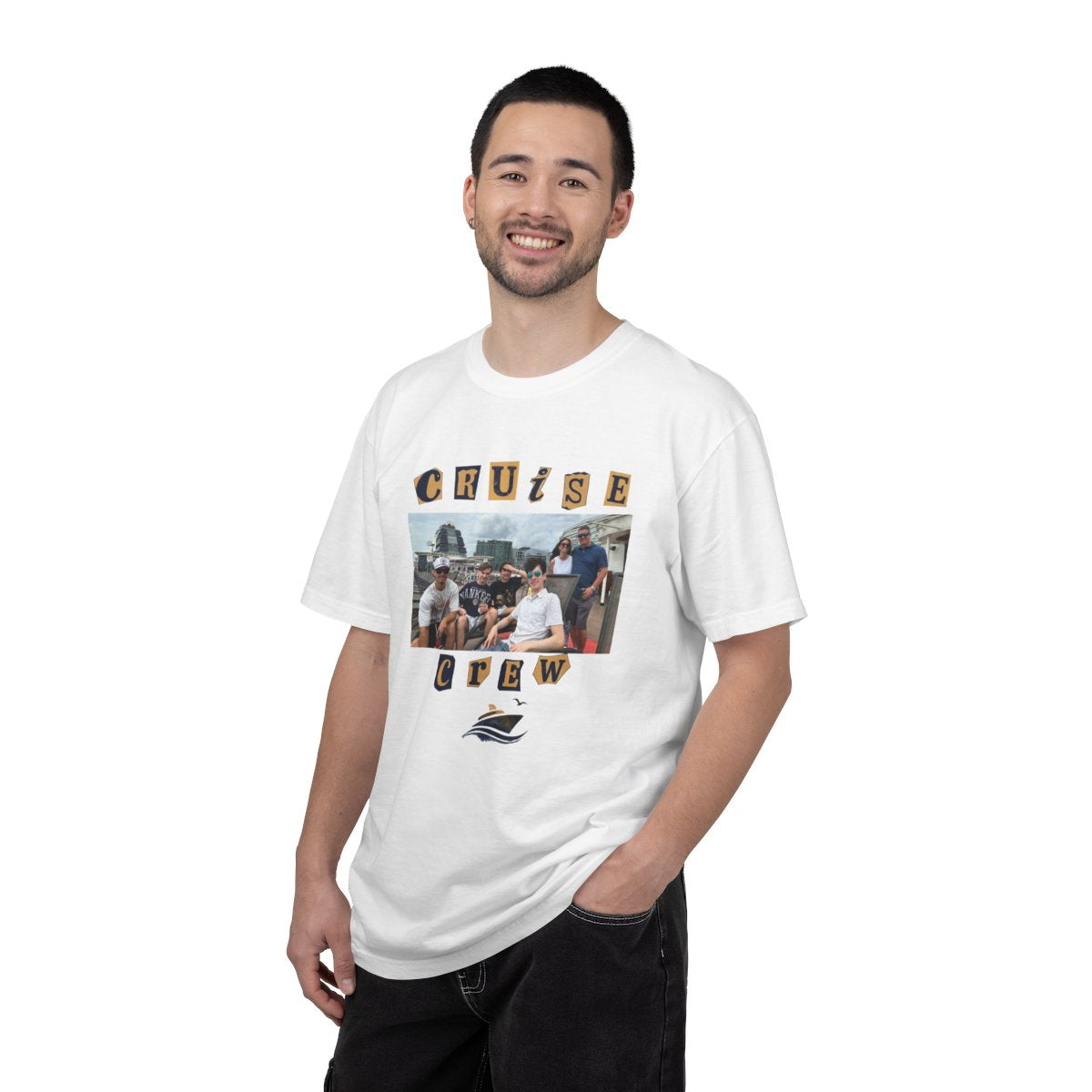 Personalized Cruise Crew Photo Shirt, Custom Picture T-Shirt, Family Cruise Keepsakerment-Dyed T-shirt